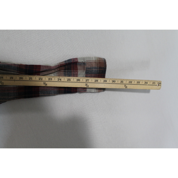 Eddie Bauer Men Red Plaid Button Up Shirt Flannel Casual Size Meduim - Picture 5 of 8